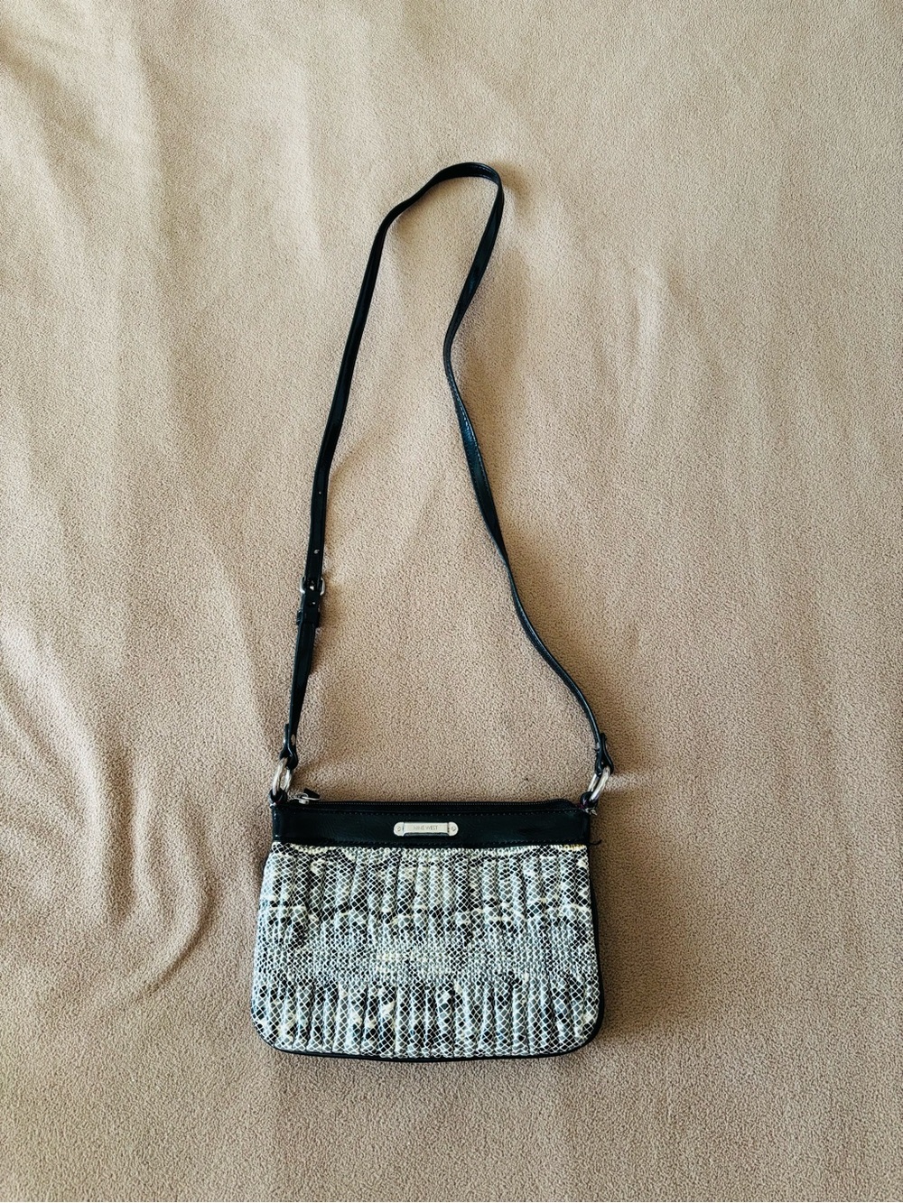 Nine West Black and White Patterned Crossbody Bag